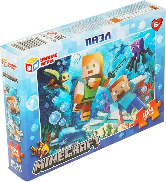 Изображение товара Пазл Умные игры Minecraft. Под водой / 4660254459854 (104эл)