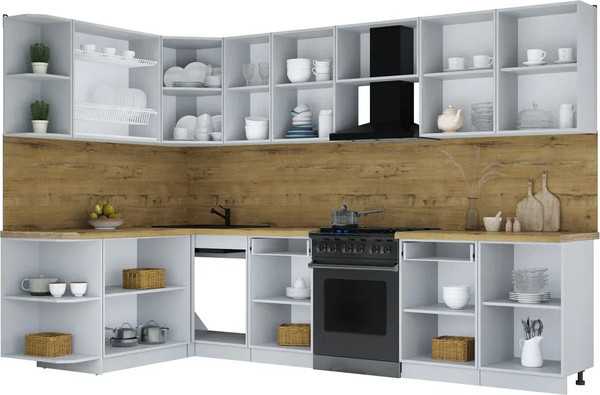 Изображение товара Кухонный гарнитур Интерлиния Мила Шато 1.7x3.1 LV (мята/керамика/опал светлый)