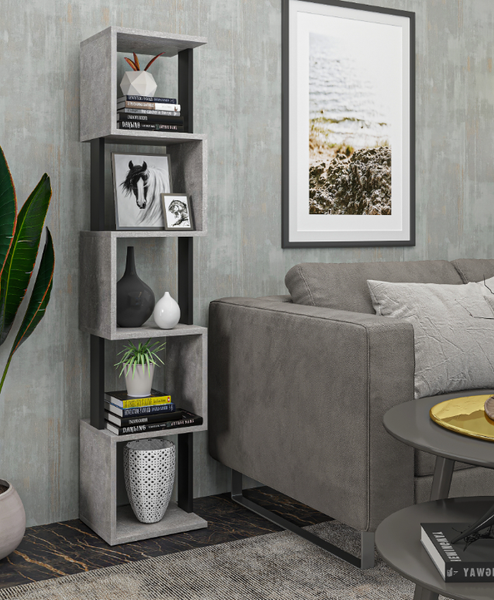 Изображение товара Стеллаж Макс Стайл СН-5 (бетон темный/черный)