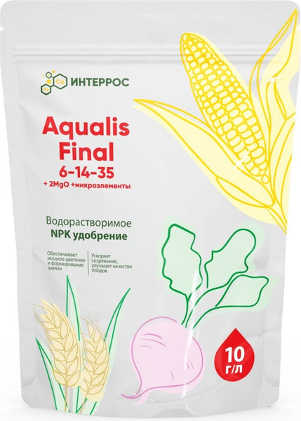 Изображение товара Удобрение Aqualis NPK Водорастворимое 6:14:35+2MgO+МЭ (500г)