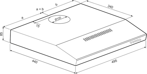 Изображение товара Вытяжка плоская Krona Jillian 500 PB / КА-00008959 (нержавеющая сталь)