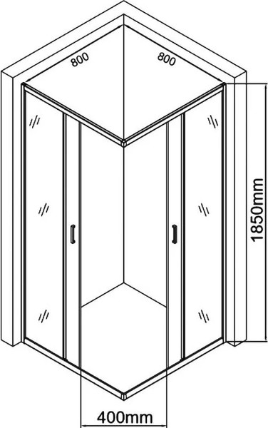 Изображение товара Душевой уголок Aquanet Квадратный 80x80 / SE-800S (прозрачное стекло)