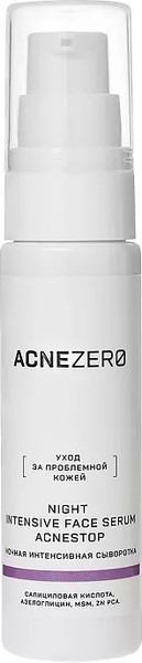 Изображение товара Сыворотка для лица AcneZero Ночная интенсивная Акнестоп Для проблемной кожи лица / 02202101 (30мл)