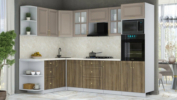 Изображение товара Кухонный гарнитур Интерлиния Мила Шато 1.68x2.8 ВТ LV (луна/дуб вотан/опал светлый)