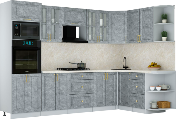 Изображение товара Кухонный гарнитур Интерлиния Мила Шато 1.68x3.0 ВТ PR (керамика/керамика/опал светлый)