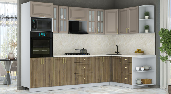 Изображение товара Кухонный гарнитур Интерлиния Мила Шато 1.68x3.0 ВТ PR (луна/дуб вотан/опал светлый)