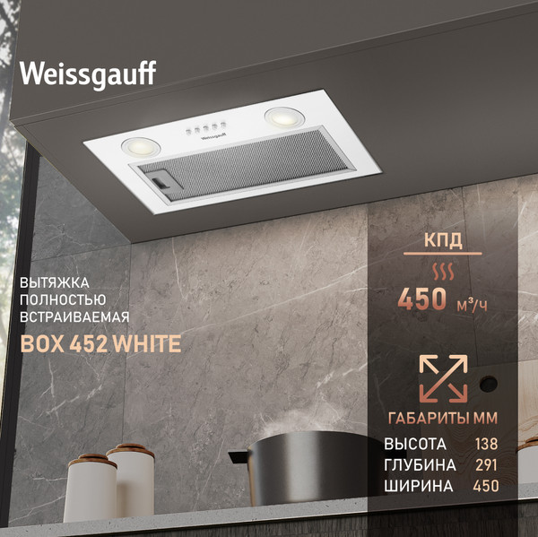 Изображение товара Вытяжка скрытая Weissgauff Box 452 White