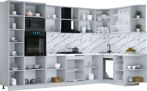 Изображение товара Кухонный гарнитур Интерлиния Мила Шато 1.68x3.4 ВТ PR (мята/керамика/опал светлый)