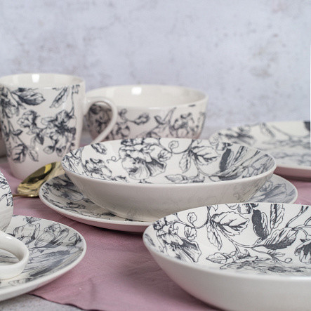 Изображение товара Тарелка столовая глубокая Crystar Botanica CND013 (серый)