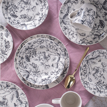 Изображение товара Тарелка столовая глубокая Crystar Botanica CND013 (серый)