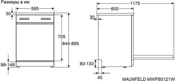 Изображение товара Посудомоечная машина Maunfeld MWF60121W