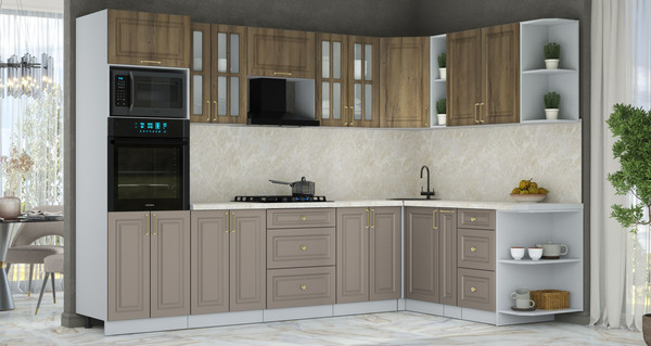 Изображение товара Кухонный гарнитур Интерлиния Мила Шато 1.88x3.0 ВТ PR (дуб вотан/луна/опал светлый)