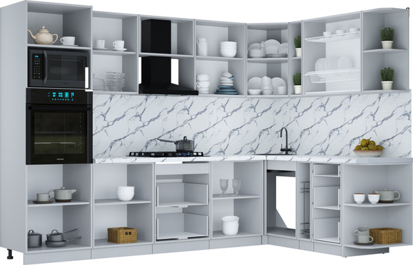 Изображение товара Кухонный гарнитур Интерлиния Мила Шато 1.88x3.0 ВТ PR (дуб вотан/луна/опал светлый)