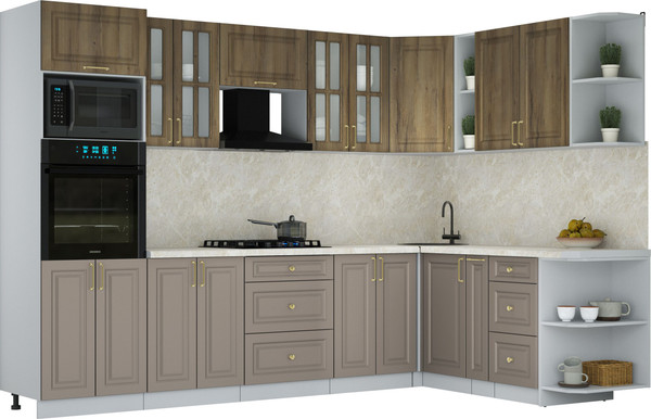 Изображение товара Кухонный гарнитур Интерлиния Мила Шато 1.88x3.0 ВТ PR (дуб вотан/луна/опал светлый)