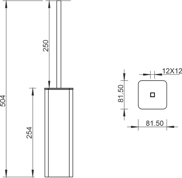 Изображение товара Ершик для унитаза Whitecross Cubo CU2476BL (черный матовый)