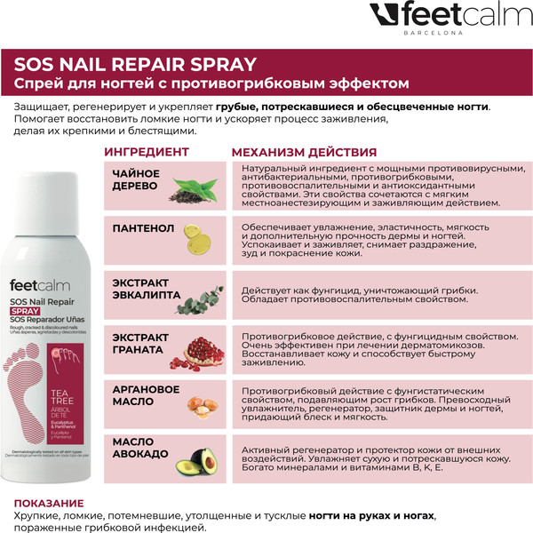 Изображение товара Спрей для ног Feetcalm SOS Nail Repair Spray против грибка (75мл)