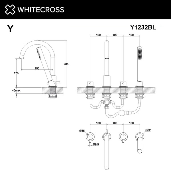 Изображение товара Смеситель Whitecross Y Y1232GM (оружейная сталь)