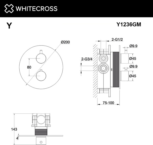 Изображение товара Смеситель Whitecross Y Y1236GM (оружейная сталь)