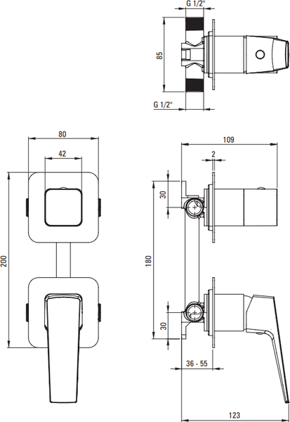 Изображение товара Душевая система со смесителем Deante Blur NQL 09YK