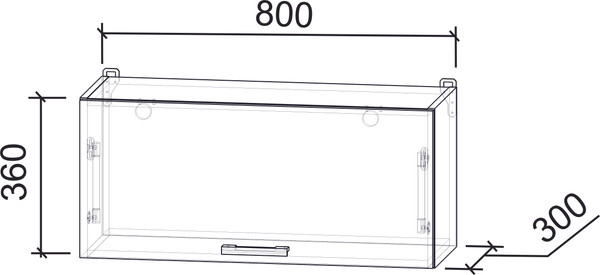Изображение товара Шкаф под вытяжку Интерлиния Компо ВШГ80-360 (дуб серый)