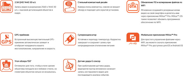 Изображение товара Автомобильный видеорегистратор Mio MiVue J35 (черный)