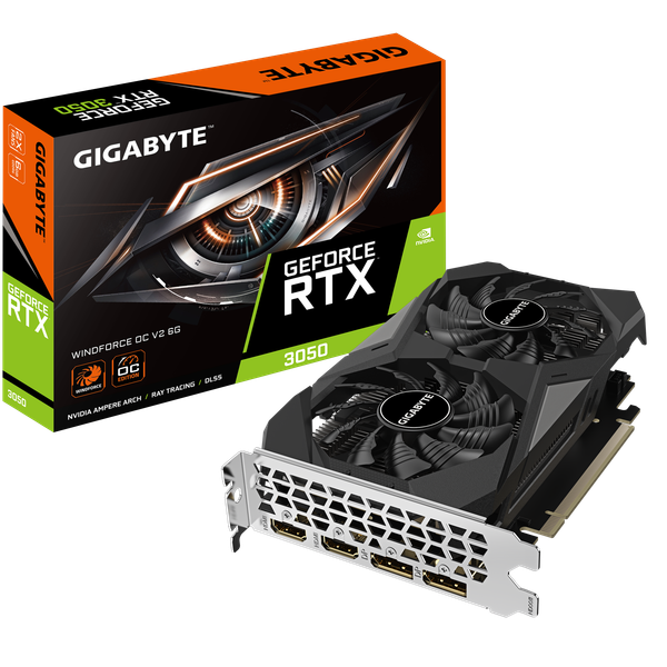 Изображение товара Видеокарта Gigabyte RTX 3050 Windforce 6G OC (GV-N3050WF2OCV2-6GD)