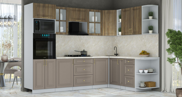 Изображение товара Кухонный гарнитур Интерлиния Мила Шато 1.88x2.8 ВТ PR (дуб вотан/луна/опал светлый)