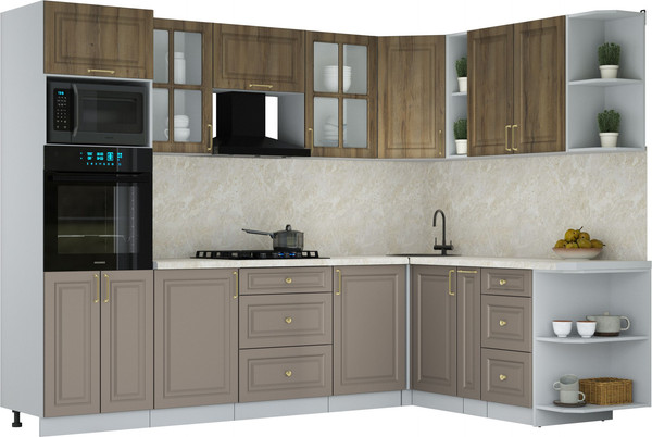 Изображение товара Кухонный гарнитур Интерлиния Мила Шато 1.88x2.8 ВТ PR (дуб вотан/луна/опал светлый)