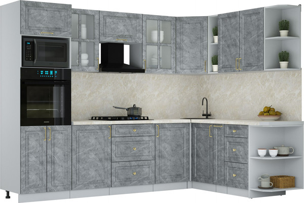 Изображение товара Кухонный гарнитур Интерлиния Мила Шато 1.88x2.8 ВТ PR (керамика/керамика/опал светлый)