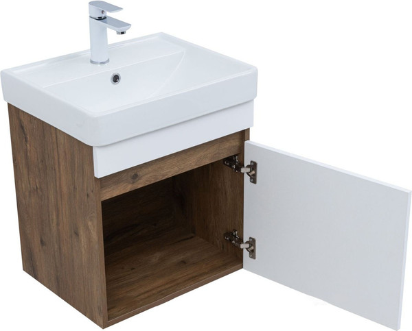 Изображение товара Тумба под умывальник Aquanet Оптима 50 / 344790 (дуб рустикальный/белый сатин)