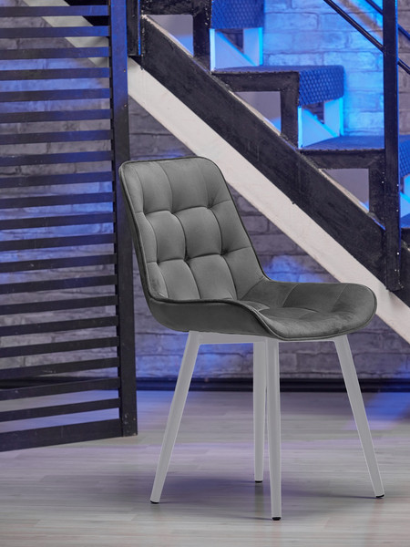 Изображение товара Стул Памир Румба F83 (серый/белая опора/поворотный)