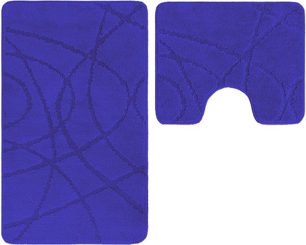 Изображение товара Набор ковриков для ванной и туалета Gokyildiz Standart 60x100+60x50 / CROSS-6502-BLUE