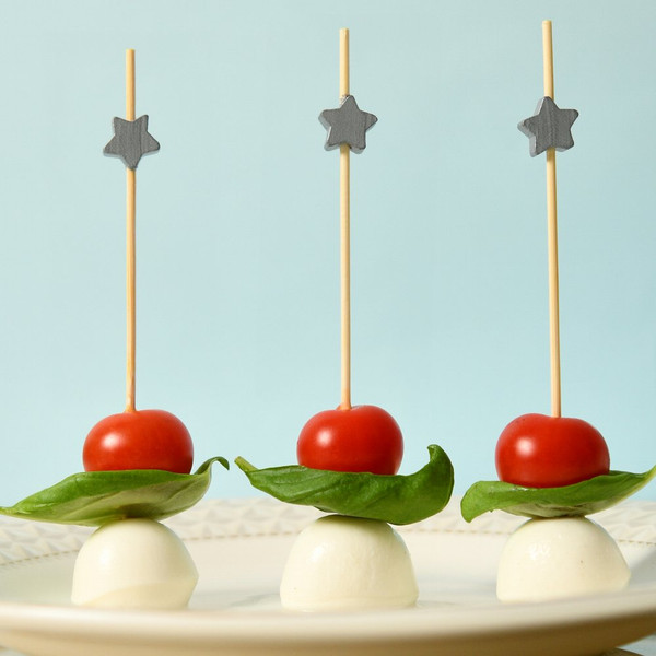 Изображение товара Набор шпажек для канапе Мультидом Звезды VL80-592 (24шт, серебряный)