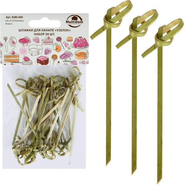 Изображение товара Набор шпажек для канапе Мультидом Узелок BJ80-606 (24шт)