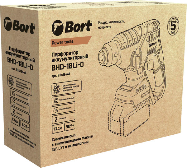 Изображение товара Перфоратор Bort BHD-18Li-0 (93413441)