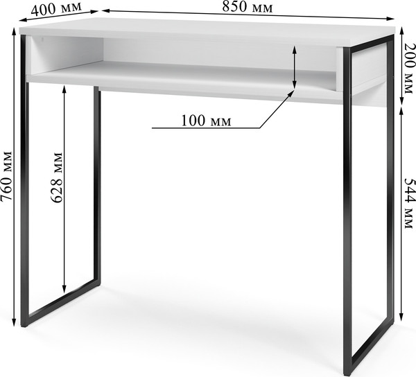 Изображение товара Консольный столик Soma СПМ-4-METAL (белый/черный)