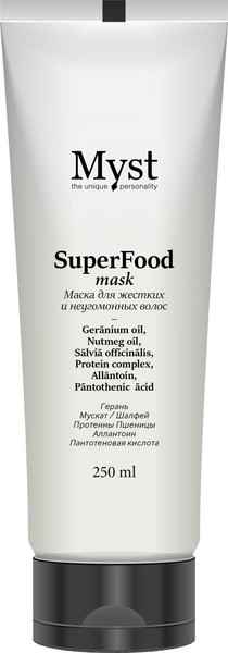 Изображение товара Маска для волос Myst SuperFood для жестких и неугомонных волос (250мл)