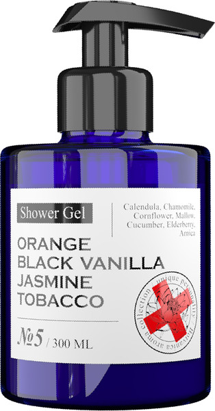 Изображение товара Гель для душа Maniac Gourmet Парфюмированный №5 Апельсин, черная ваниль, жасмин, табак (300мл)