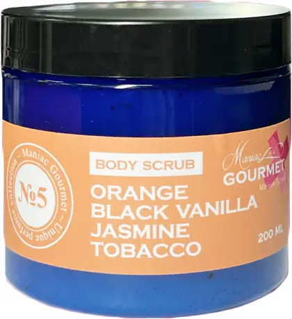 Изображение товара Скраб для тела Maniac Gourmet Парфюмированный №5 Апельсин, черная ваниль, жасмин, табак (200мл)