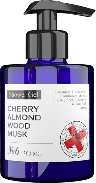 Изображение товара Гель для душа Maniac Gourmet Парфюмированный №6 Вишня, миндаль, древесина, мускус (300мл)