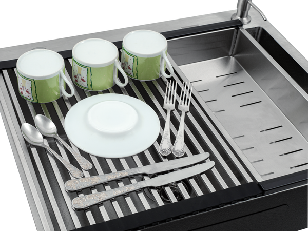 Изображение товара Мойка кухонная Futur FK 5050 Eco Embossing Pop-up Roll plus (сатин)