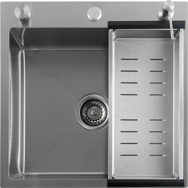 Изображение товара Мойка кухонная Futur FK 5050 Eco Embossing Pop-up Board plus (сатин)