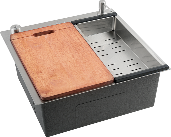 Изображение товара Мойка кухонная Futur FK 5050 Eco Embossing Pop-up Board plus (сатин)