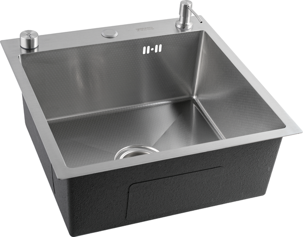 Изображение товара Мойка кухонная со смесителем Futur FK 5050 Eco Embossing Pop-up Mixer plus (сатин)