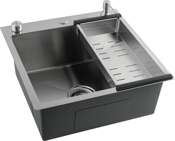 Изображение товара Мойка кухонная со смесителем Futur FK 5050 Eco Embossing Pop-up Mixer plus (сатин)