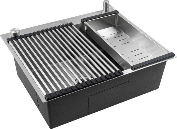 Изображение товара Мойка кухонная Futur FK 5550 Eco Embossing Pop-up Roll plus (сатин)