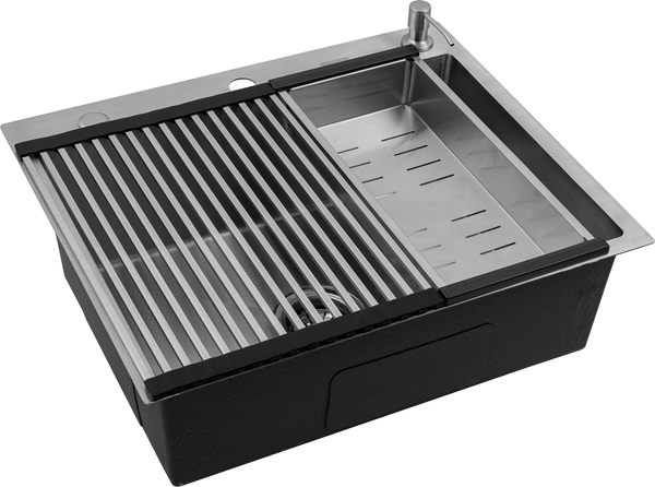 Изображение товара Мойка кухонная Futur FK 6050 Eco Embossing Pop-up Roll plus (сатин)