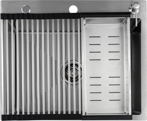 Изображение товара Мойка кухонная Futur FK 6050 Eco Embossing Pop-up Roll plus (сатин)