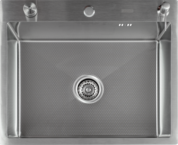 Изображение товара Мойка кухонная Futur FK 6050 Eco Embossing Pop-up Roll plus (сатин)