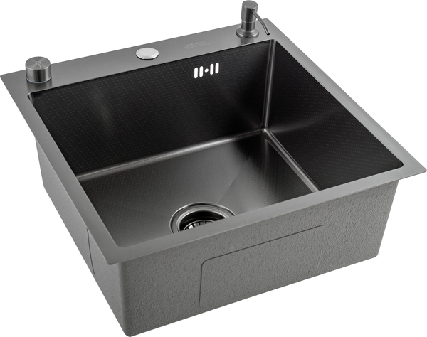 Изображение товара Мойка кухонная Futur FK 5050 Eco Embossing Pop-up Roll plus (черный нано)